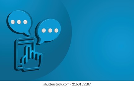 Las burbujas de voz sms de Smartphone provocan alertas en pantalla, conversaciones digitales o electrónicas en el teléfono móvil. Ilustraciones de vectores Web 3D.