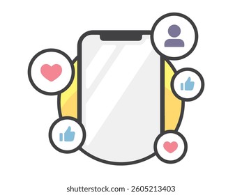 Smartphone and SNS image Vector illustration