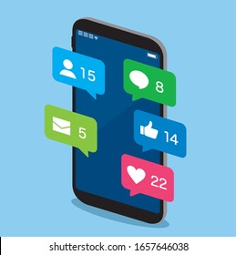 Smartphone SNS web icons vector 