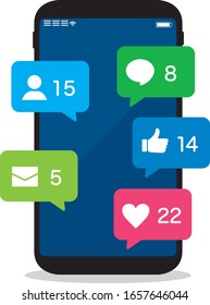 Smartphone SNS web icons vector 