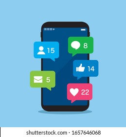 Smartphone SNS web icons vector 