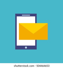 smartphone with social marketing icon vector illustration design