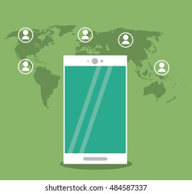 Smartphone and social media icon set