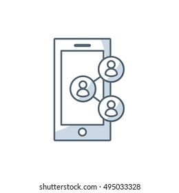 smartphone with social media icon vector illustration design