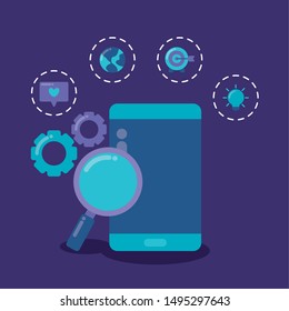 smartphone with social media icons
