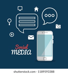 smartphone with social media marketing icons