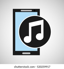 smartphone social media music note vector illustration eps 10