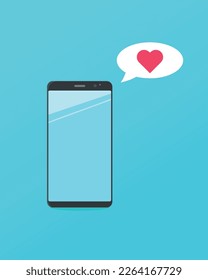 smartphone con hogar de red social, ilustración plana vectorial