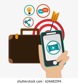 smartphone social network icon. Vector illustration