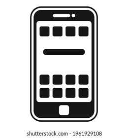 Symbol für Smartphone-Software. Einfache Illustration von Smartphone-Software, Vektorsymbol für Webdesign einzeln auf weißem Hintergrund