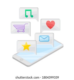 Smartphone Software with Online Shopping Store App Vector Isometric Illustration
