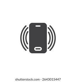 Smartphone solid glyph icon. A mobile device vector icon with minimal details. This solid icon is a glyph symbol perfect for technology and communication designs.