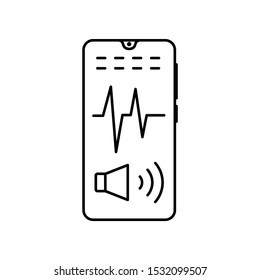 Smartphone sound icon. Simple line, outline vector of smartphone icons for ui and ux, website or mobile application