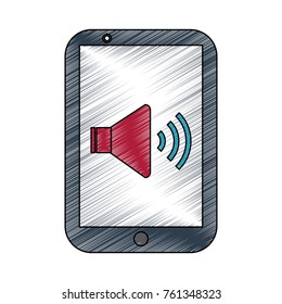 smartphone with speaker on screen icon image 