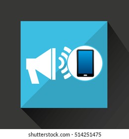 smartphone speaker social network media icon vector illustration eps 10