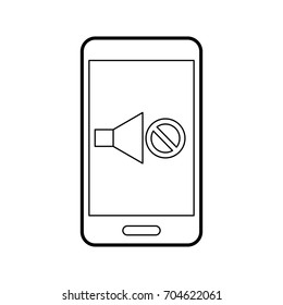 smartphone with speaker sound off isolated icon