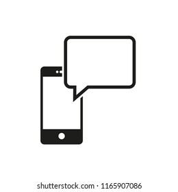 Smartphone with speech bubble