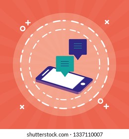 smartphone with speech bubble