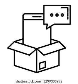 smartphone with speech bubble in box