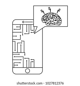 smartphone speech bubble brain circuit board ideas