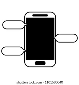 smartphone with speech bubble chat messaging