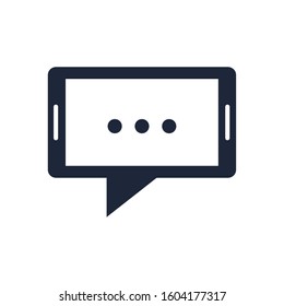 smartphone speech bubble communication icon vector illustration design