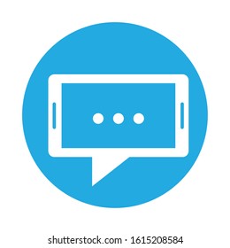 smartphone speech bubble communication icon vector illustration design
