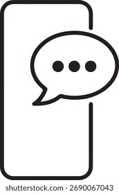 Smartphone with speech bubble and dots icon