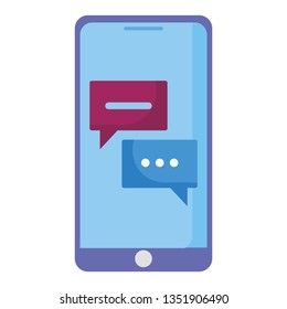 smartphone with speech bubble icon
