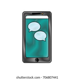 smartphone with speech bubble icon