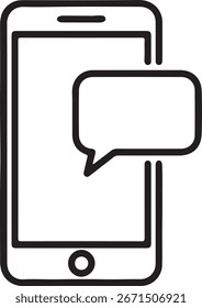 Smartphone with a speech bubble indicating a message or notification