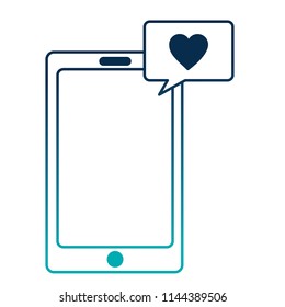 smartphone and speech bubble kawaii