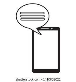 smartphone speech bubble message on white background vector illustration
