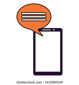 smartphone speech bubble message on white background vector illustration