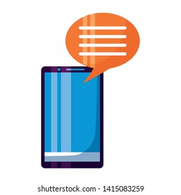 smartphone speech bubble message on white background vector illustration