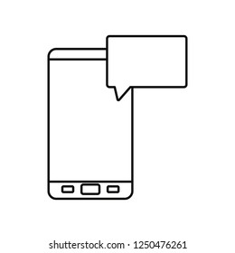 smartphone speech bubble on white background