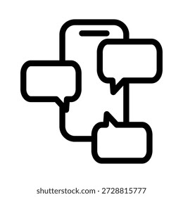 Smartphone with speech bubble outline icon vector design good for web or mobile app