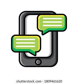 smartphone with speech bubble, social network vector illustration design