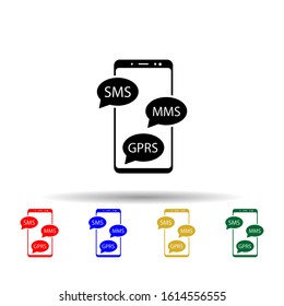 Smartphone, speech multi color style icon. Simple glyph, flat vector of mobile concept icons for ui and ux, website or mobile application