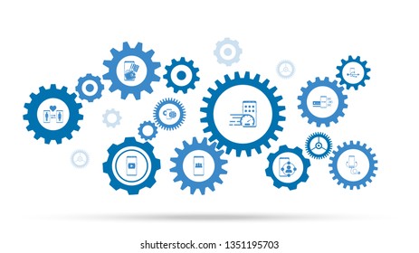 smartphone, speedometer, password icon. From mobile concept set