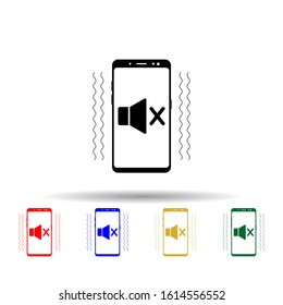 Smartphone, speedometer, password multi color style icon. Simple glyph, flat vector of mobile concept icons for ui and ux, website or mobile application