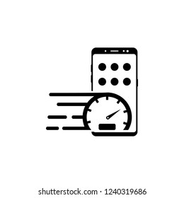 smartphone, speedometer, password vector icon for websites and mobile minimalistic flat design
