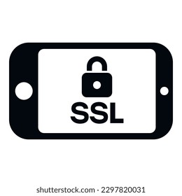 Smartphone SSL certificate icon simple vector. Safety network. Online data