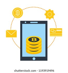 smartphone stack bitcoins business fintech
