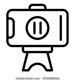 Smartphone stand icon. Outline Smartphone stand vector icon for web design isolated on white background