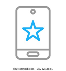 Smartphone with star icon. Concept of favorite, bookmark, and rating.