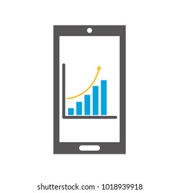 smartphone with statistics graphic