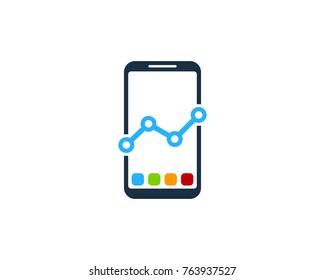Smartphone Stats Icon Logo Design Element