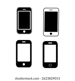 ícone de estêncil de smartphone - elementos bonitos