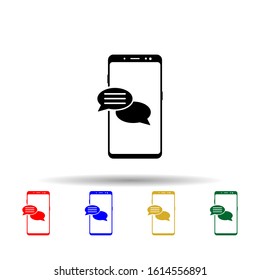 Smartphone stethoscope diagnostic multi color style icon. Simple glyph, flat vector of mobile concept icons for ui and ux, website or mobile application